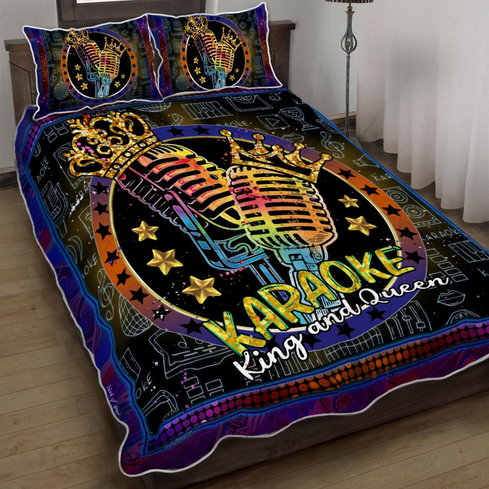 Karaoke King Queen Quilt Bedding Set