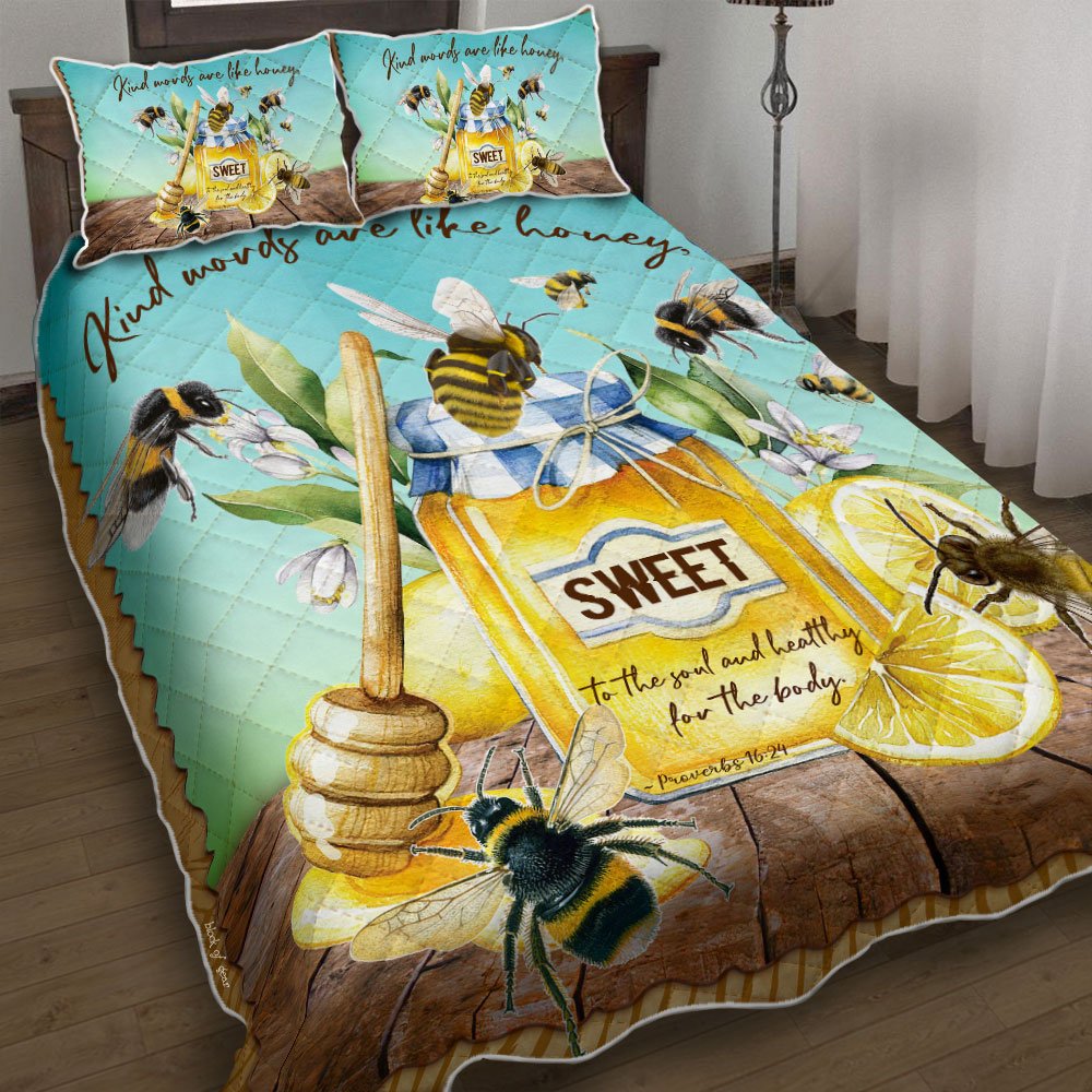 Kind Words Are Like Honey Bee Hippie Quilt Bedding Set-co585