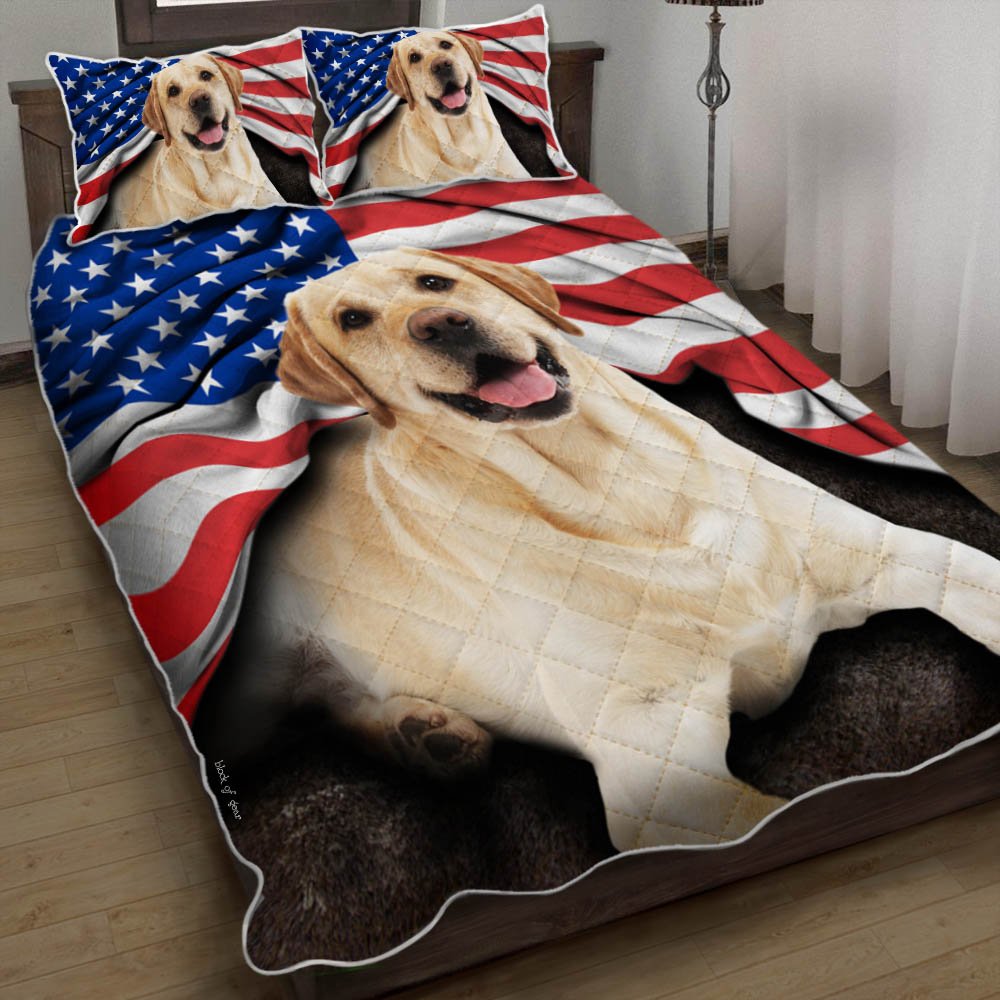 Labrador Retriever American Patriot Quilt Bedding Set