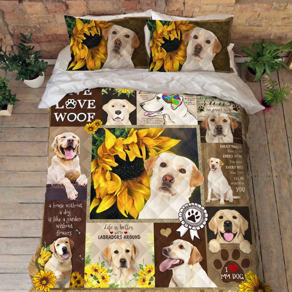 Labrador Retriever Quilt Bedding Set Home Is Where Someone Runs To Greet You Anl84qsv1