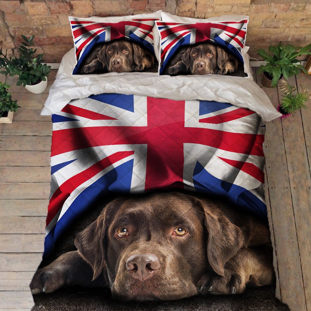 Labrador Retriever Uk Patriot Quilt Bedding Set Thh2903qsv5n