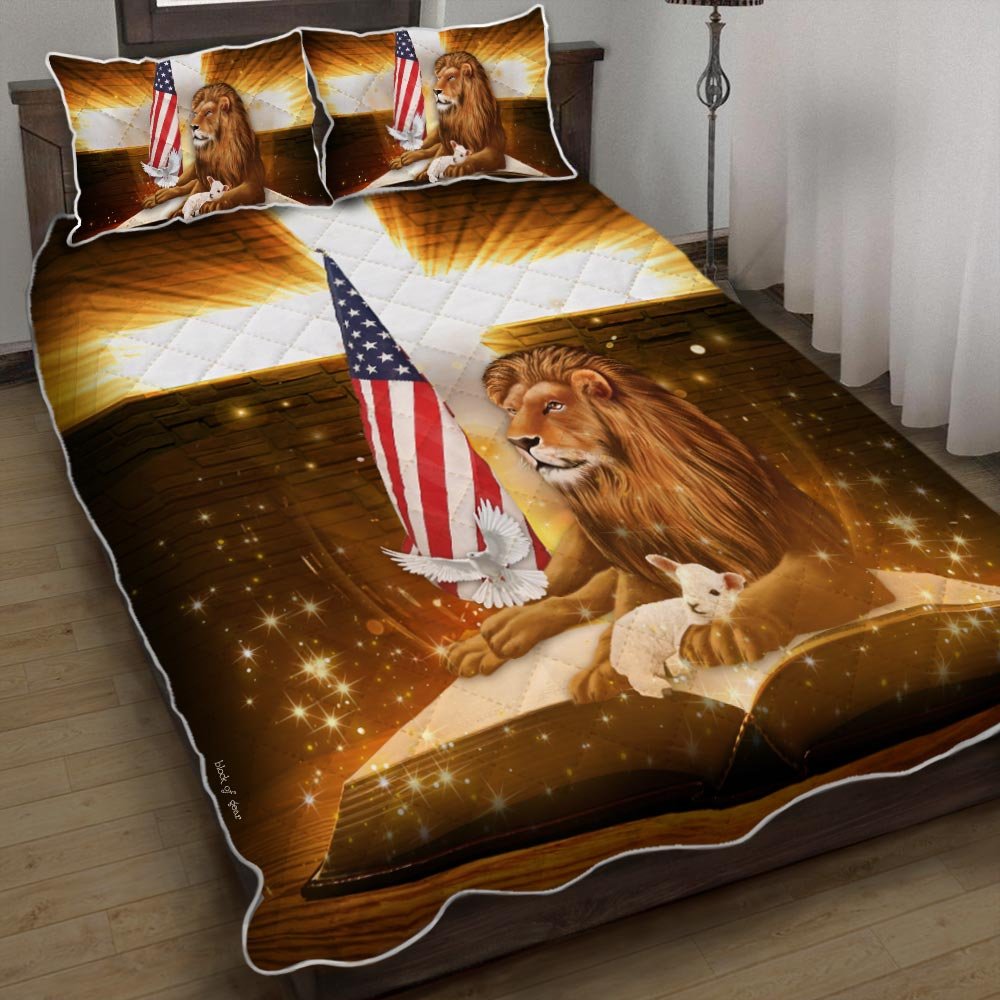 Lion Cross Lamb American Quilt Bedding Set