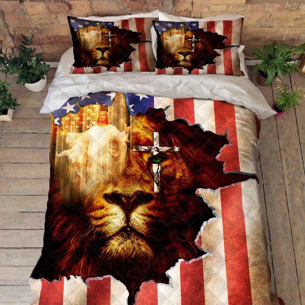 Lion Jesus Quilt Bedding Set Ttv449qs