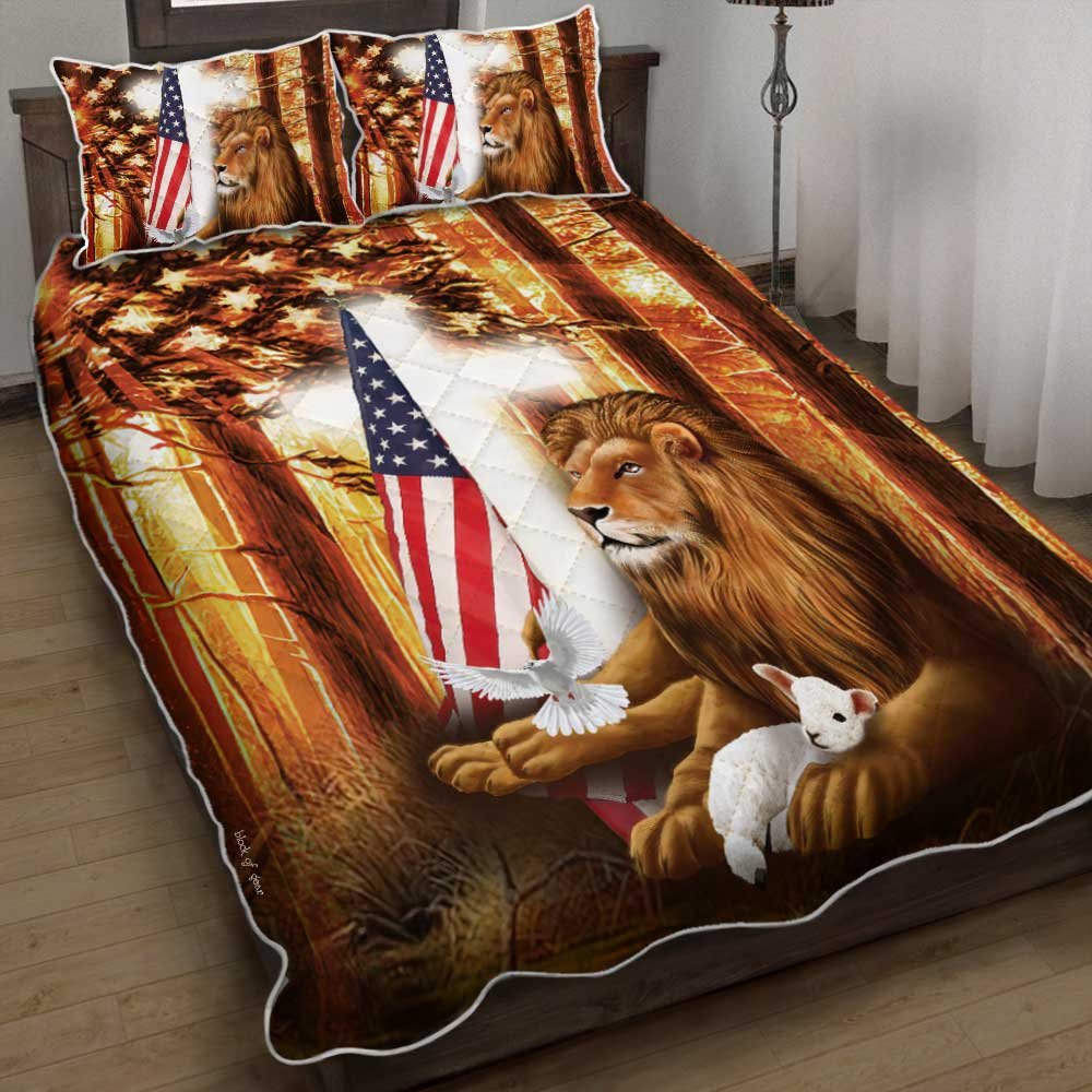 Lion Of Judah Lamb Of God American Quilt Bedding Set