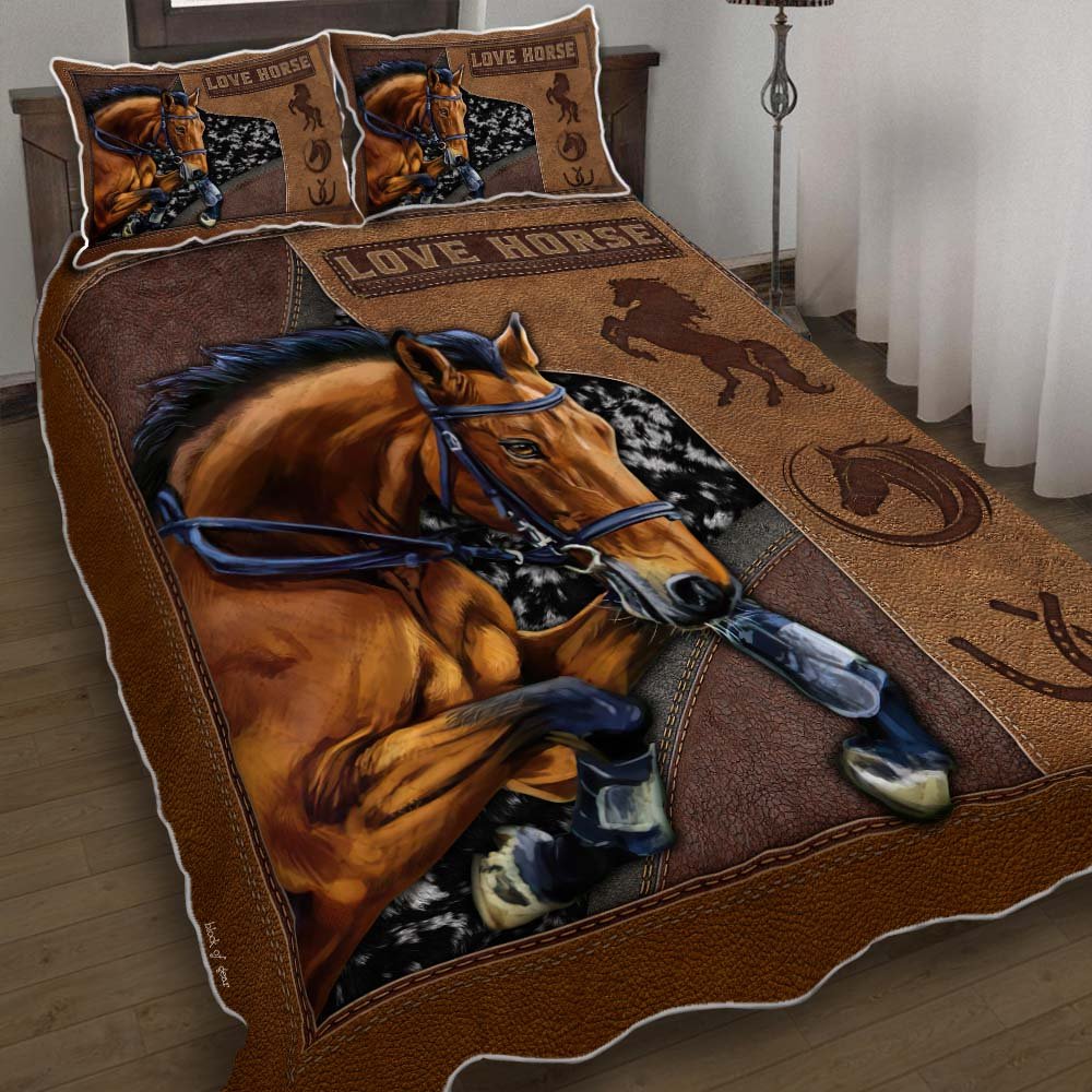 Love Horse Quilt Bedding Set-l52ep