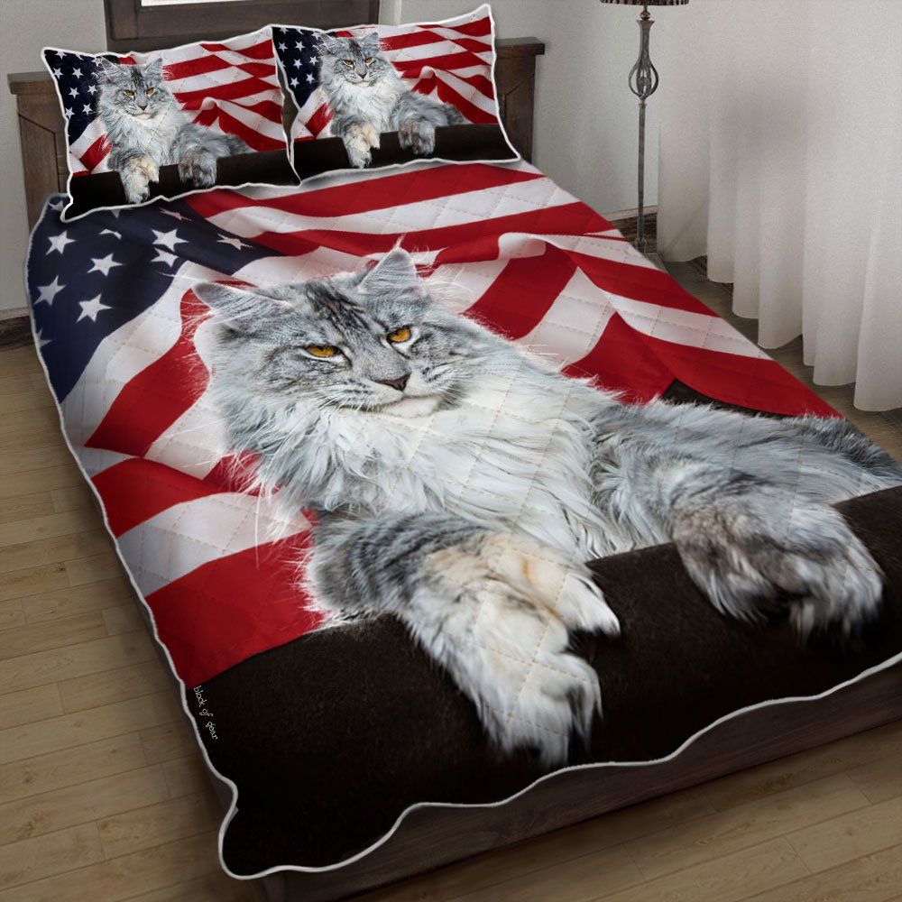 Maine Coon Cat Quilt Bedding Set-bn46k