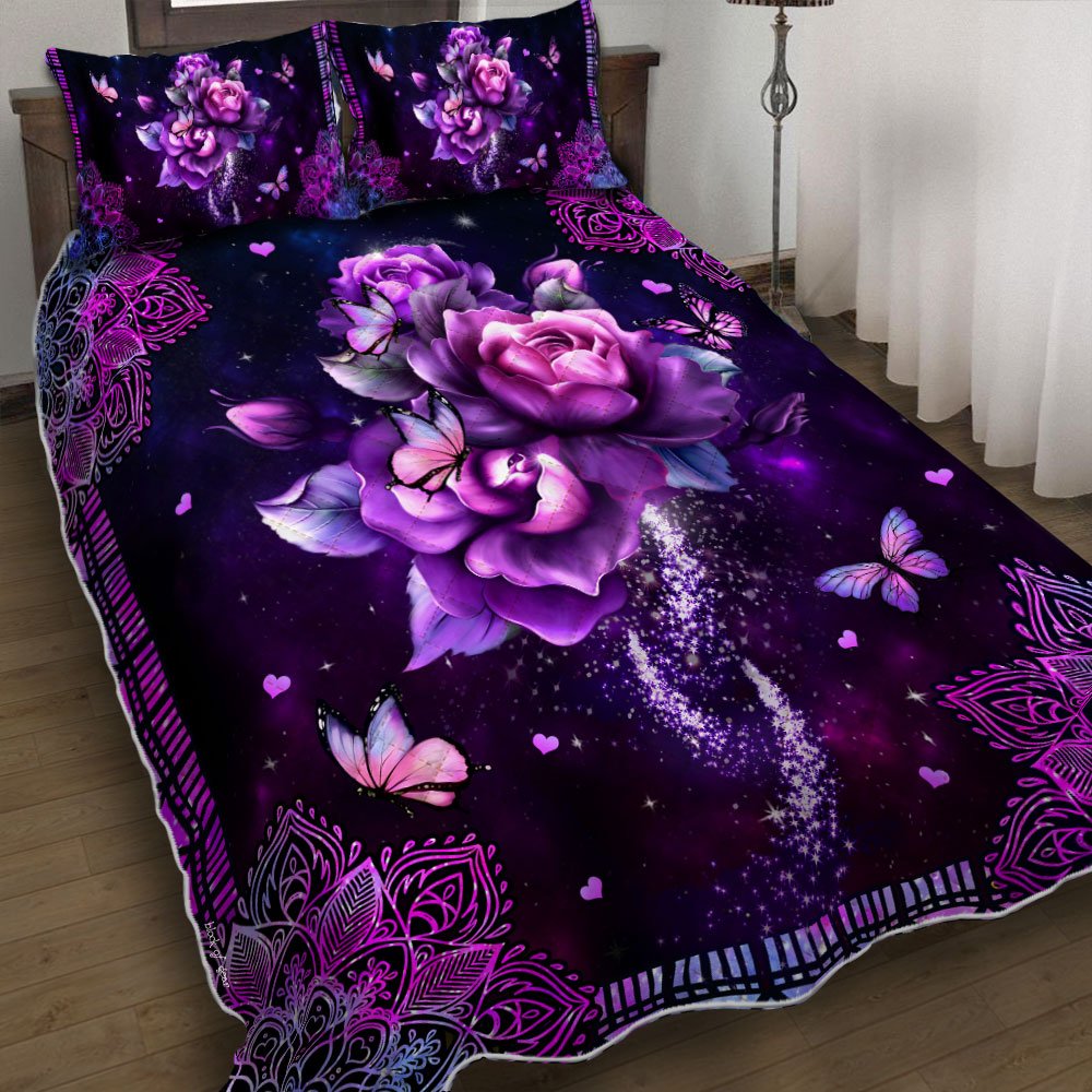 Mandala Roses Quilt Bedding Set