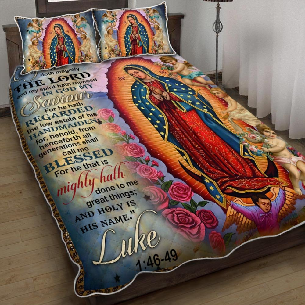 Mary My Soul Doth Magnify The Lord Quilt Bedding Set