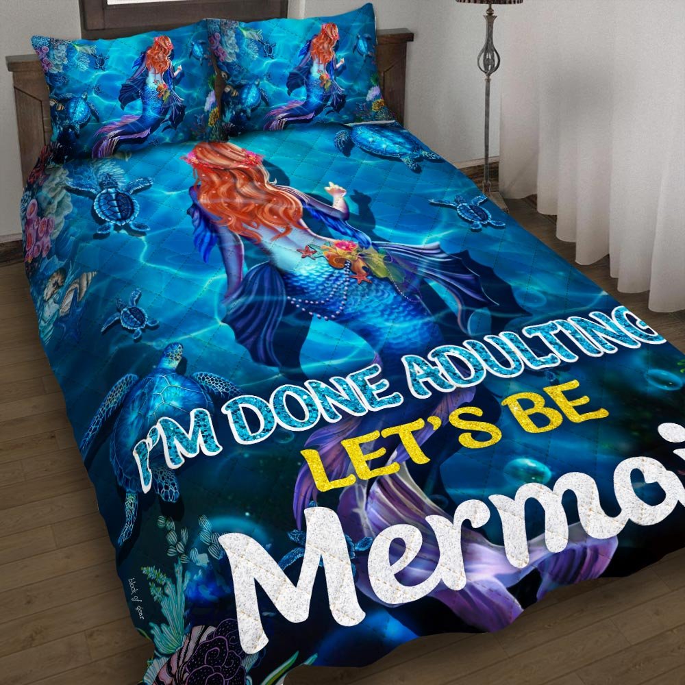 Mermaid Quilt Bedding Set-541gn