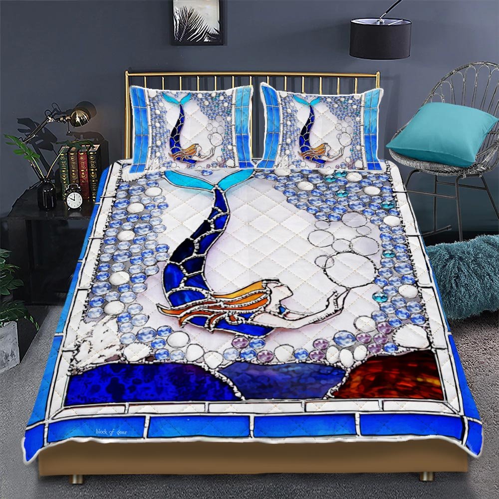 Mermaid Quilt Bedding Set-8myrr