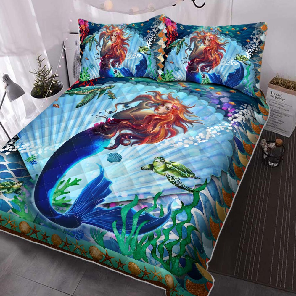 Mermaid Quilt Bedding Set Into The Ocean Bnl50qsv1