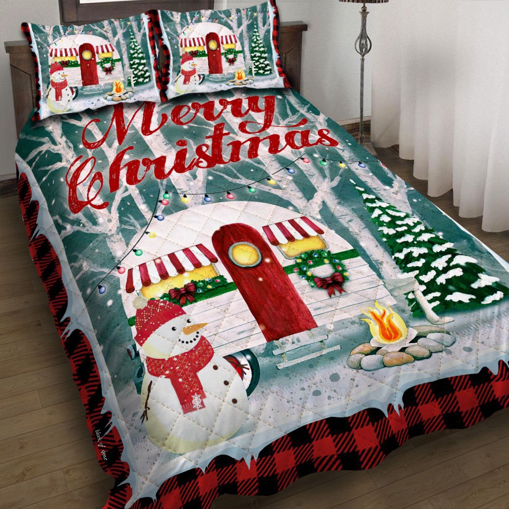 Merry Christmas Camping Quilt Bedding Set