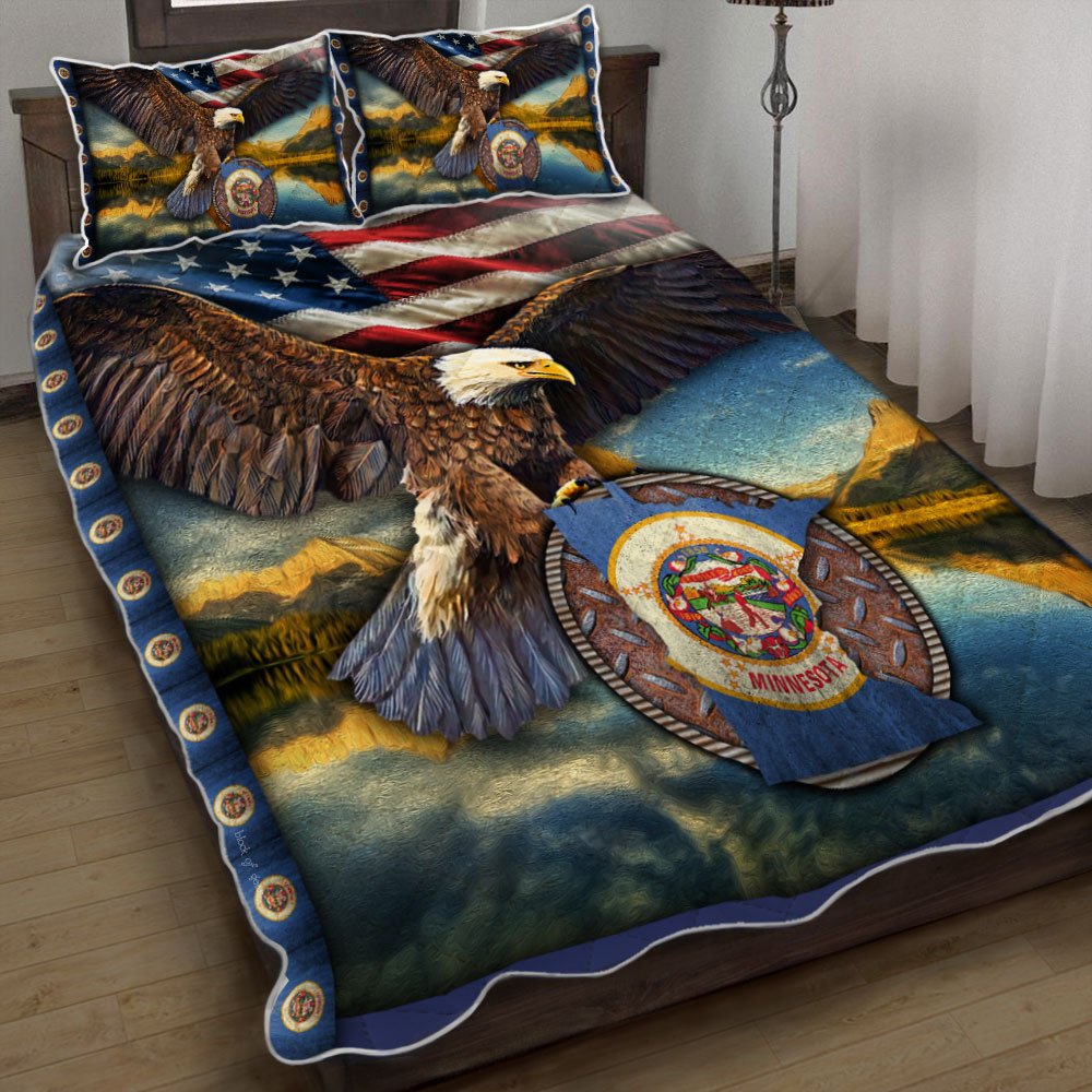 Minnesota State Eagle Quilt Bedding Set