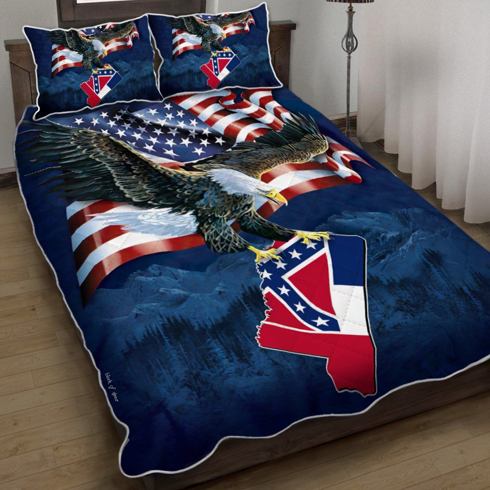 Mississippi American Eagle Quilt Bedding Set