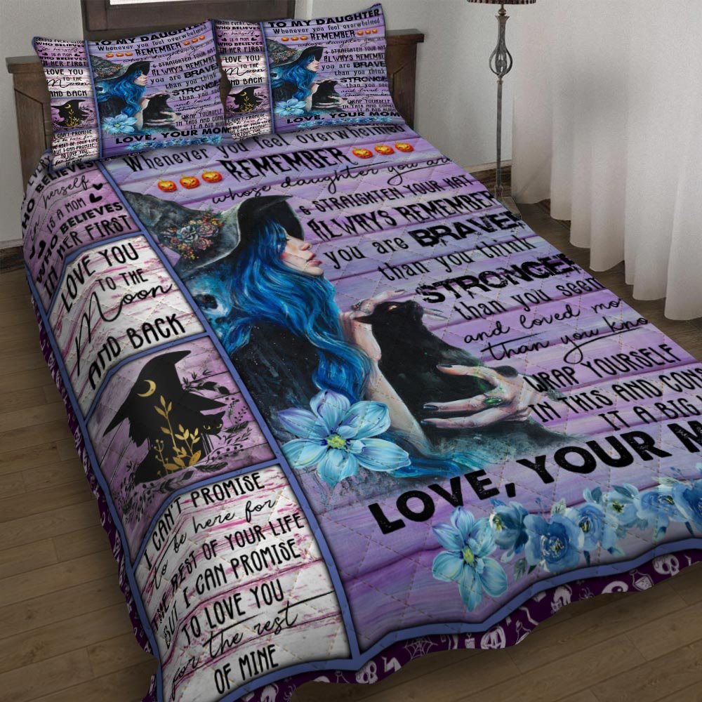 Mom To Daughter Witch Girl Quilt Bedding Set-ht2un