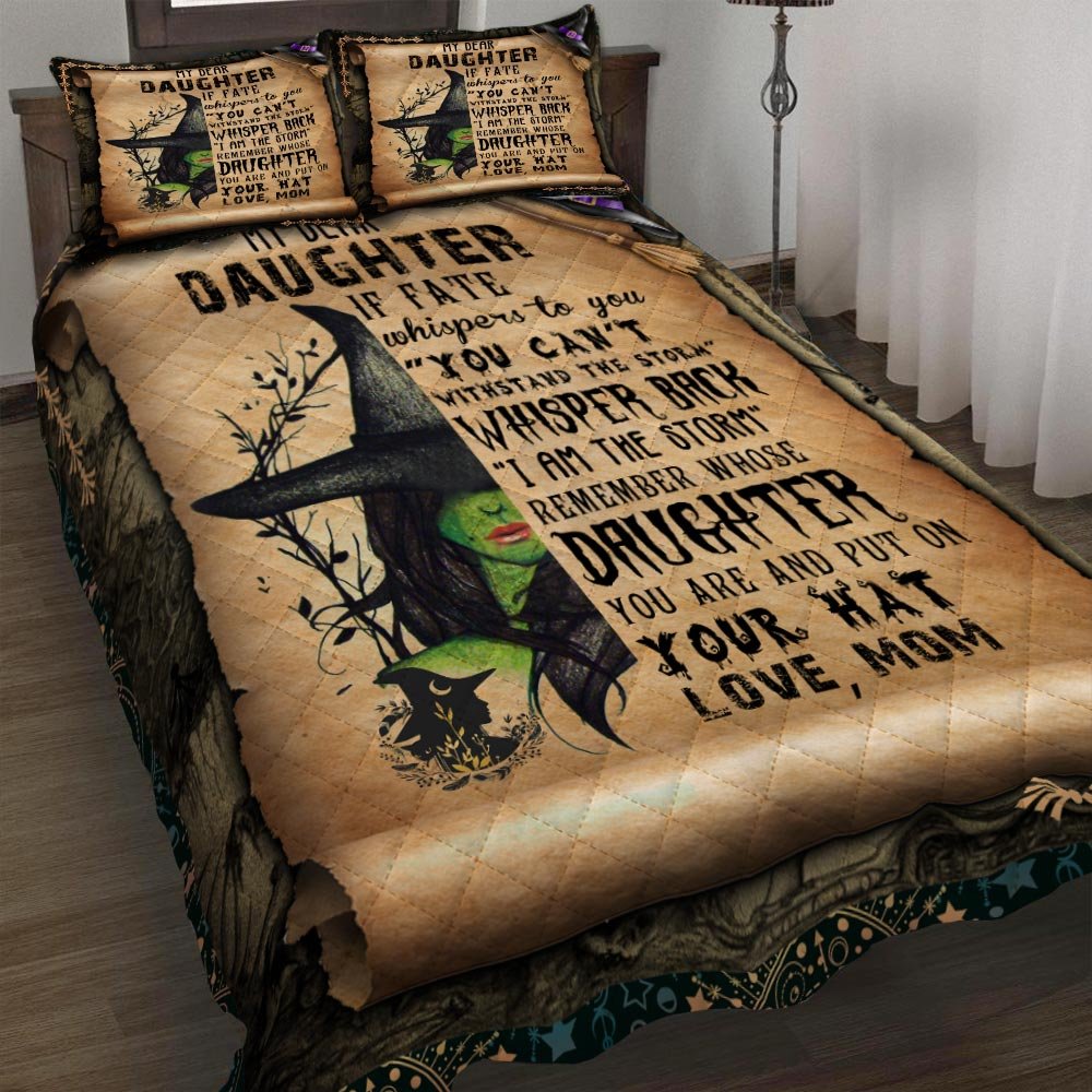 Mom To Daughter Witch Girl Quilt Bedding Set