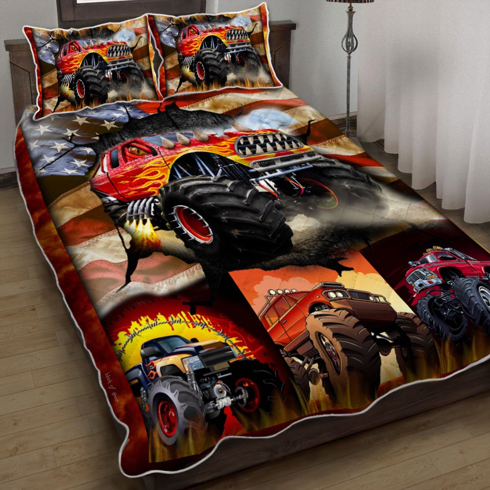 Monster Truck Quilt Bedding Set