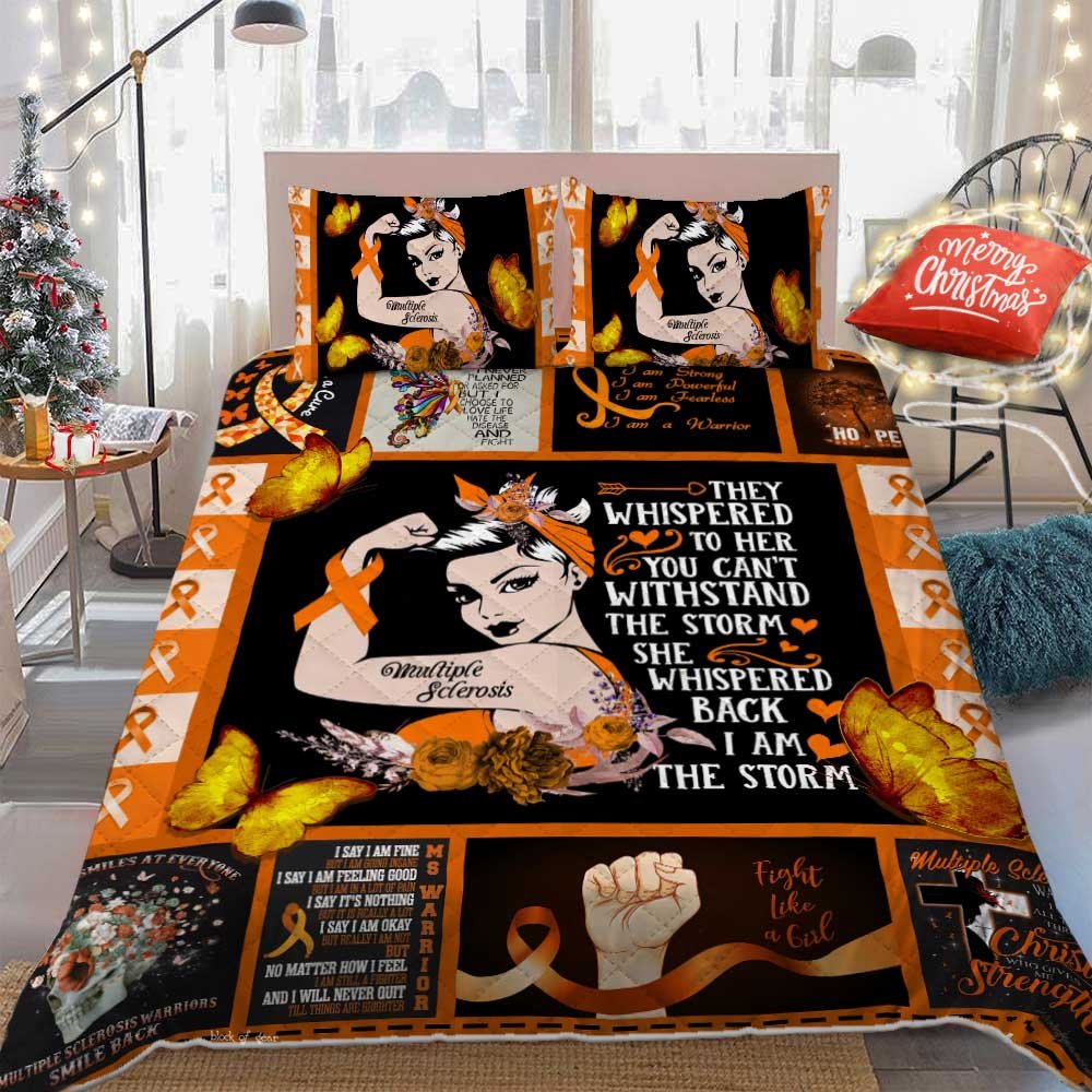 Multiple Sclerosis Warrior Quilt Bedding Set