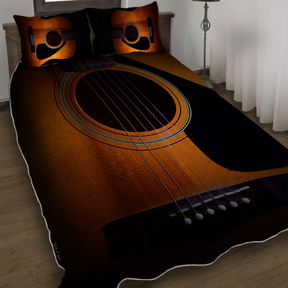 Music Is Life Guitar Is Love Quilt Bedding Set