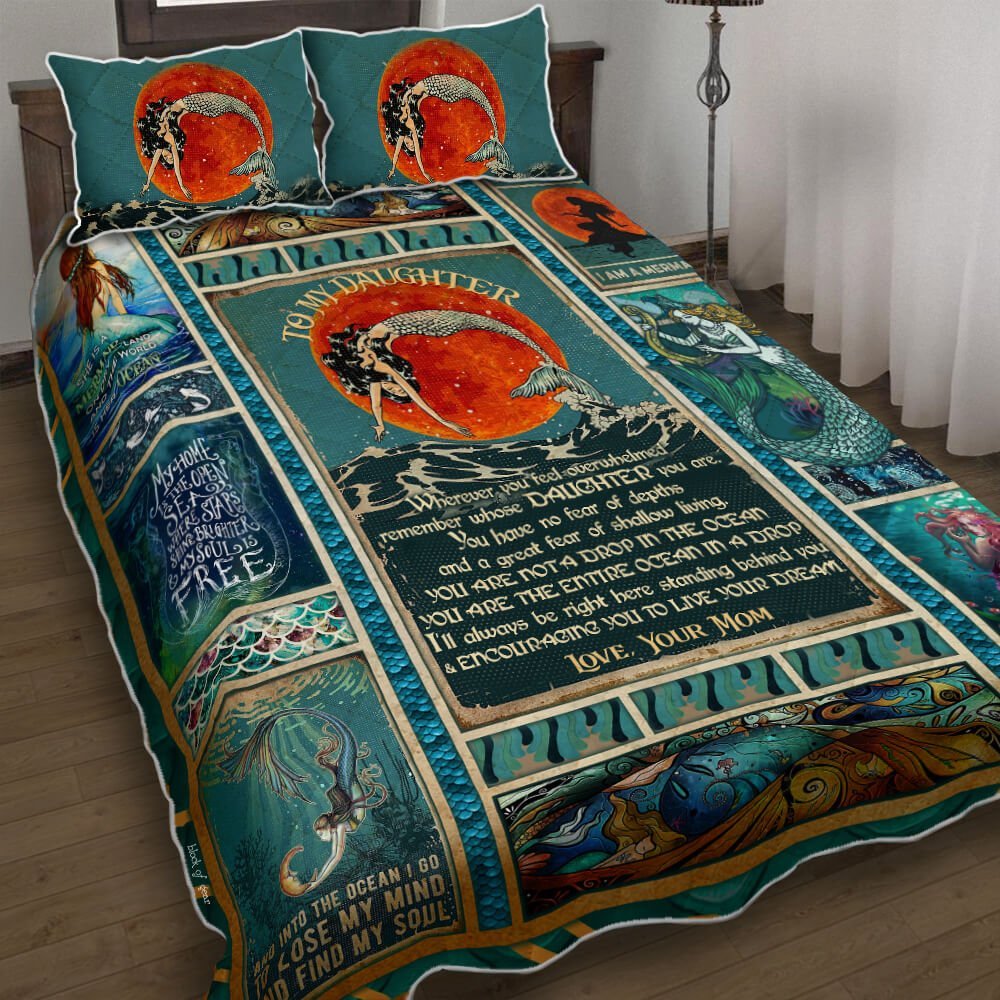 My Beautiful Mermaid Love Mom Quilt Bedding Set