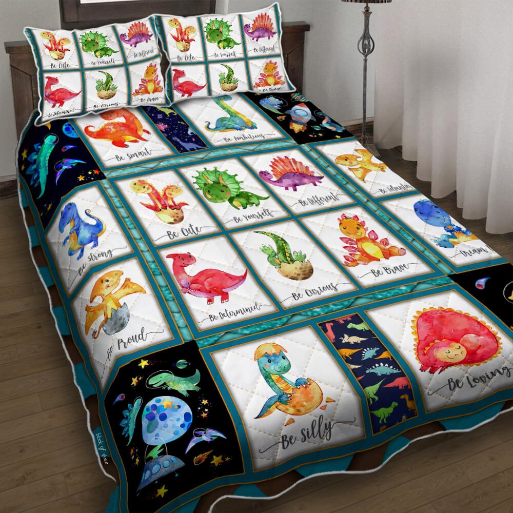 My Cuteness Dinosaur Quilt Bedding Set