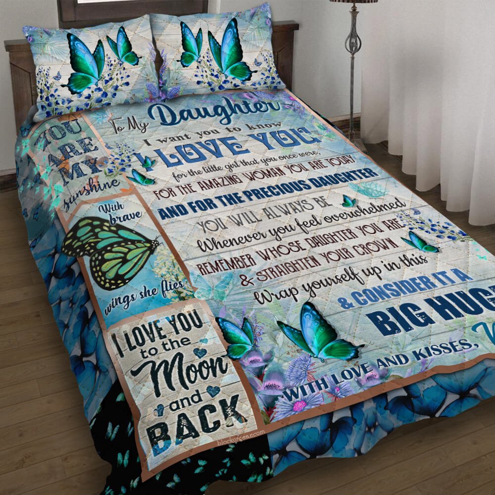 My Daughter Butterfly Quilt Bedding Set