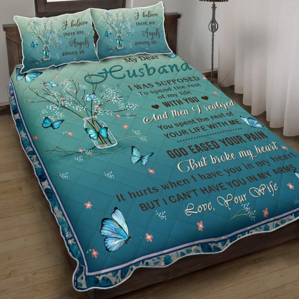 My Dear Husband In Heaven Quilt Bedding Set