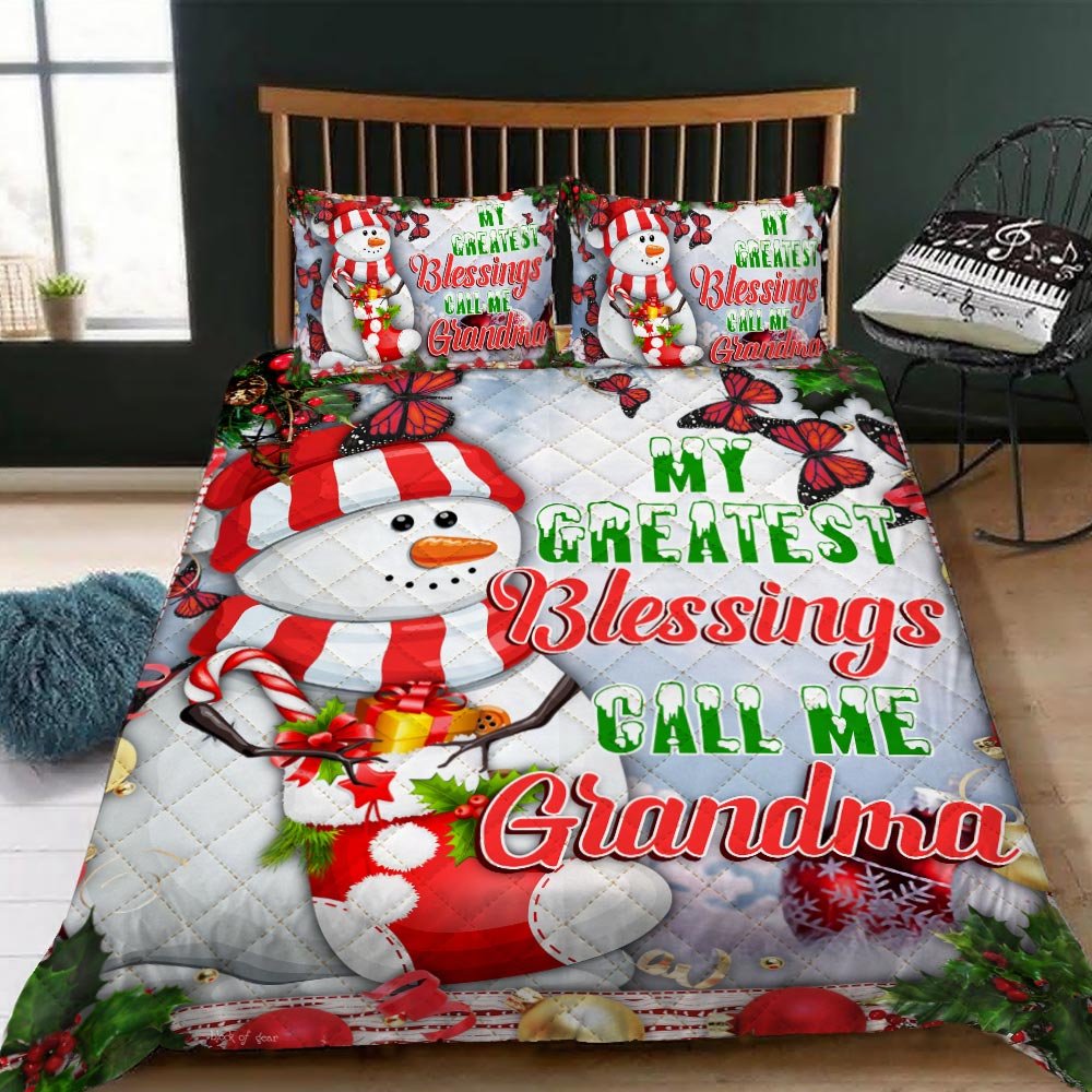 My Greatest Blessings Call Me Grandma Quilt Bedding Set