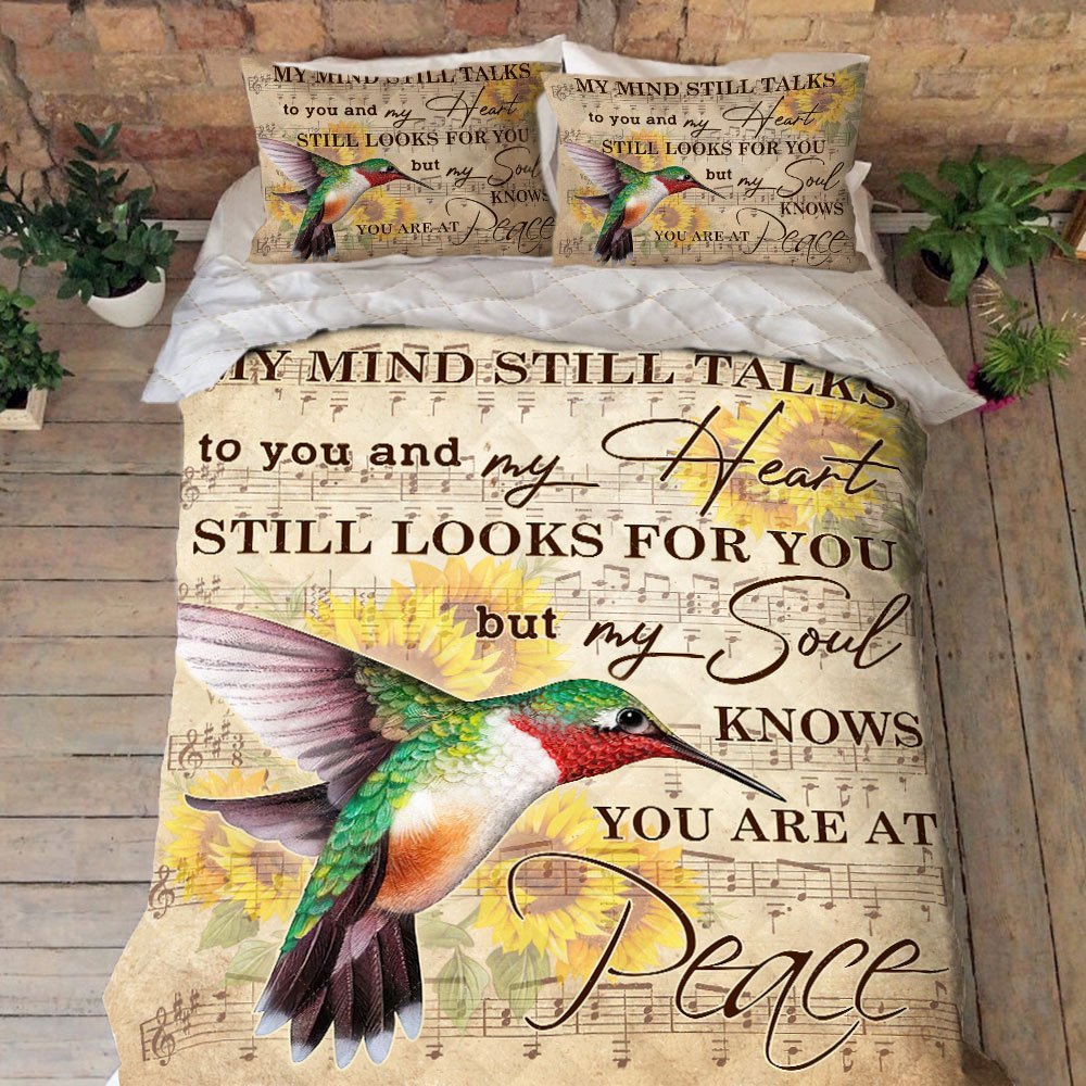 My Heart Still Talks To You Hummingbird Quilt Bedding Set Mbh219qs