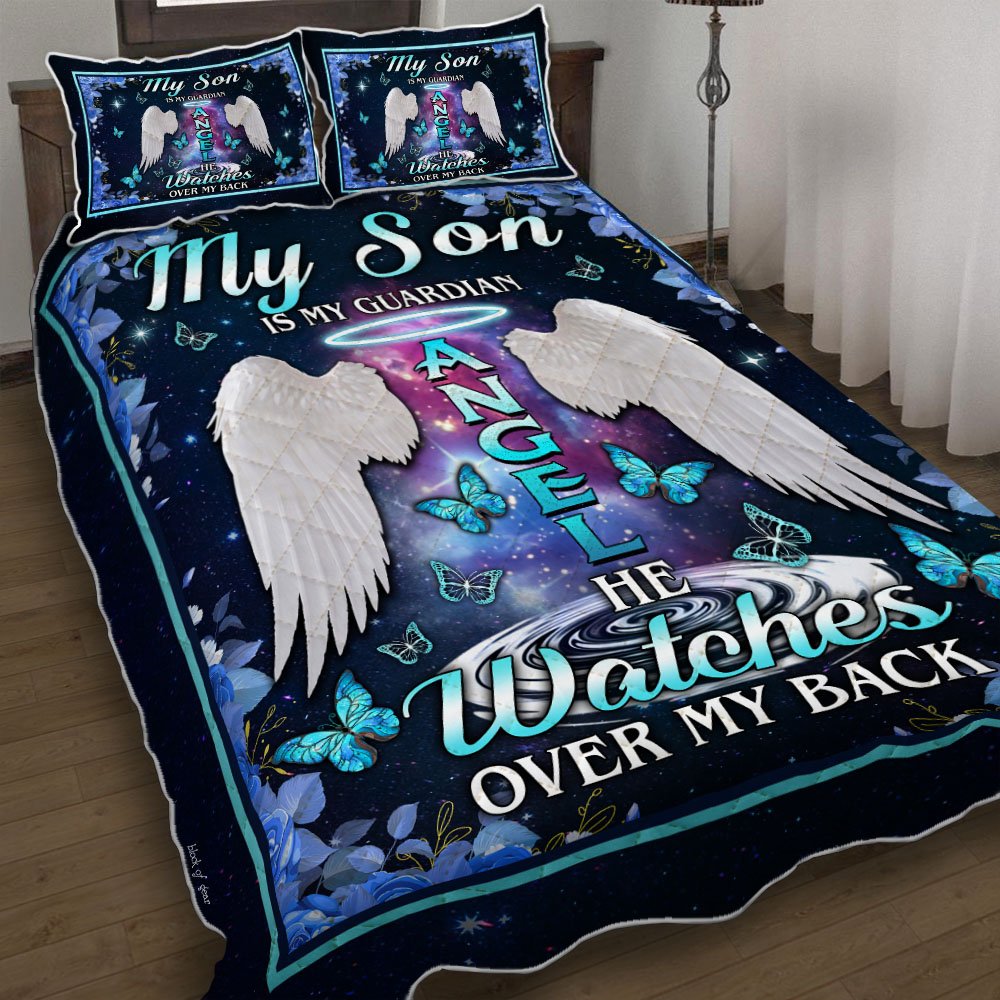 My Son Is My Guardian Angel Quilt Bedding Set