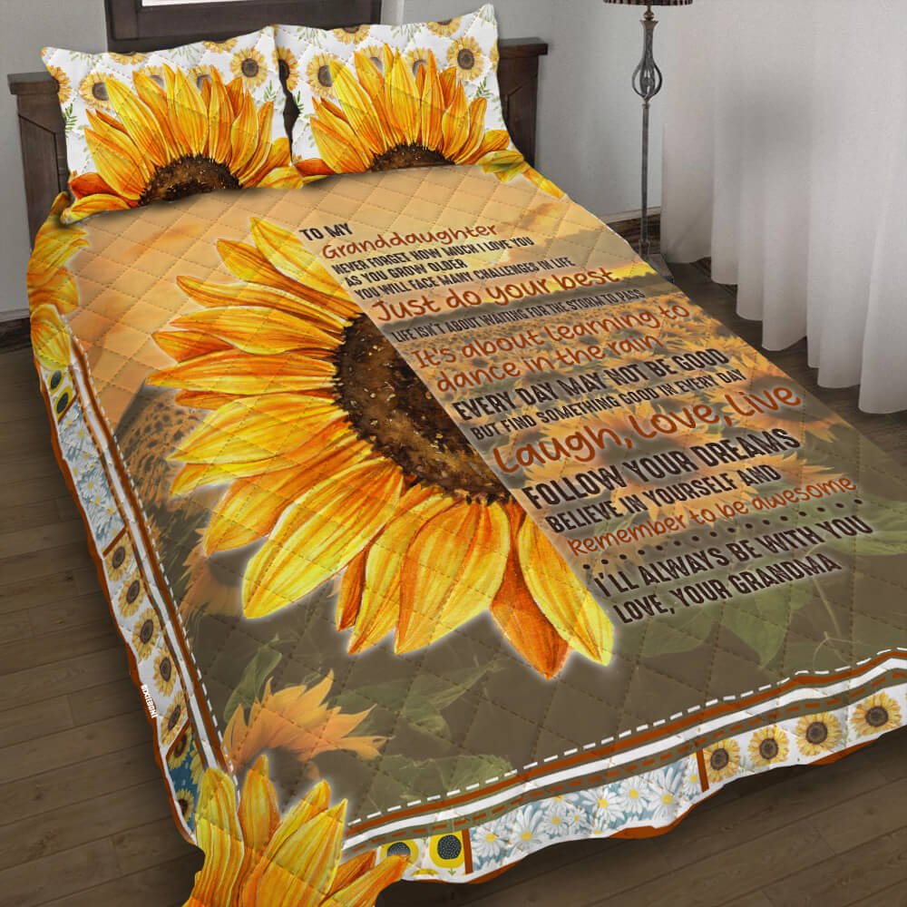 My Sunshine Granddaughter Grandma Quilt Bedding Set