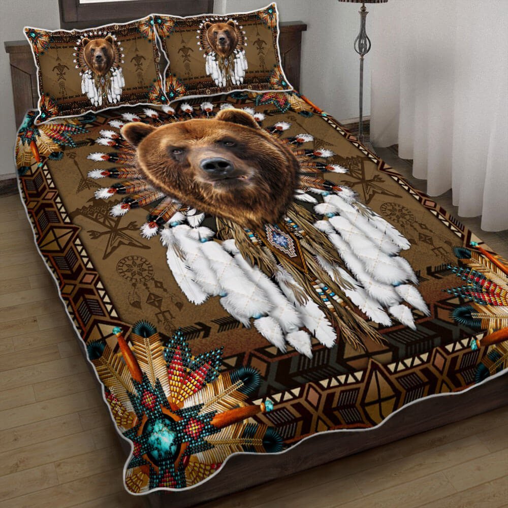 Native American Bear Spirit Quilt Bedding Set