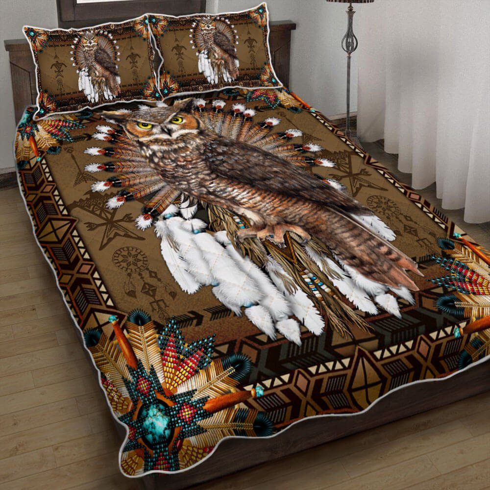 Native American Owl Spirit Quilt Bedding Set