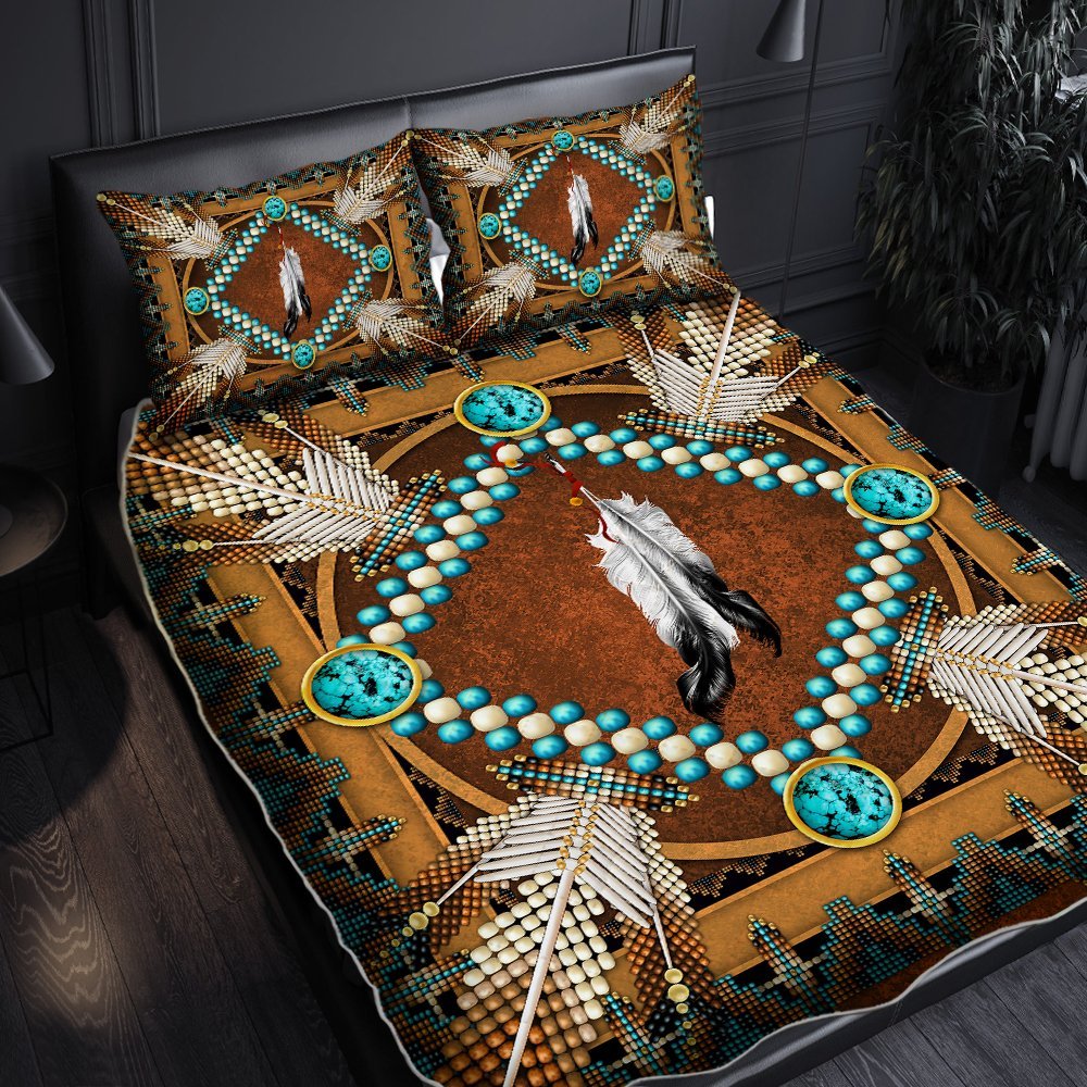 Native American Quilt Bedding Set Native Feathers Bnt388qs