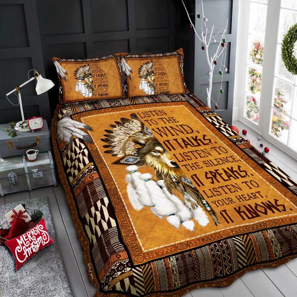 Native American Wolf Dream Catcher Quilt Bedding Set