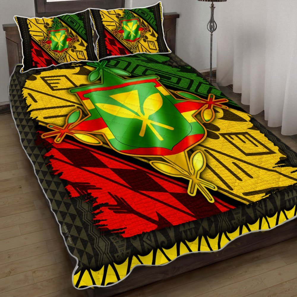 Native Hawaiian Kanaka Maoli Tribal Quilt Bedding Set