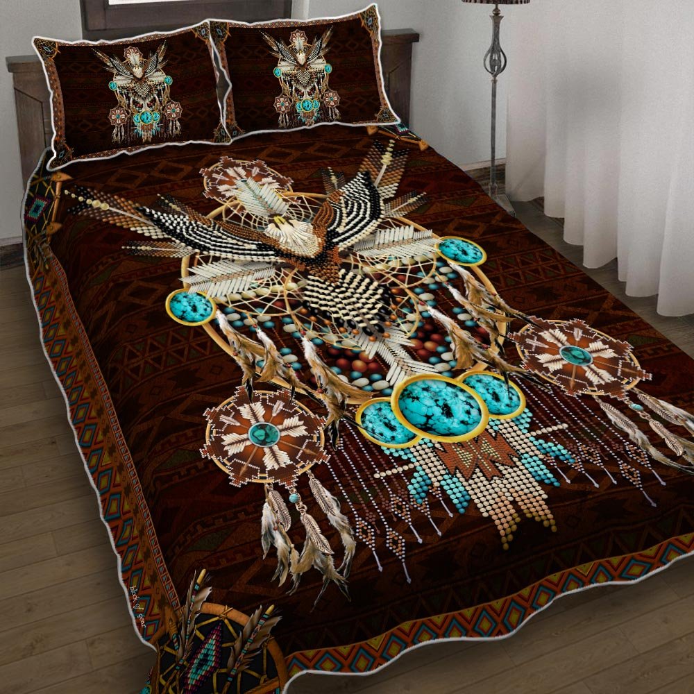 Native Made Dream Catcher Brown Native Dream Catcher Eagle Quilt Bedding Set