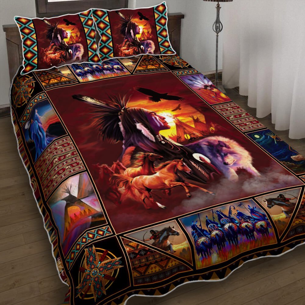 Native Symbol Beautiful Native American Quilt Bedding Set