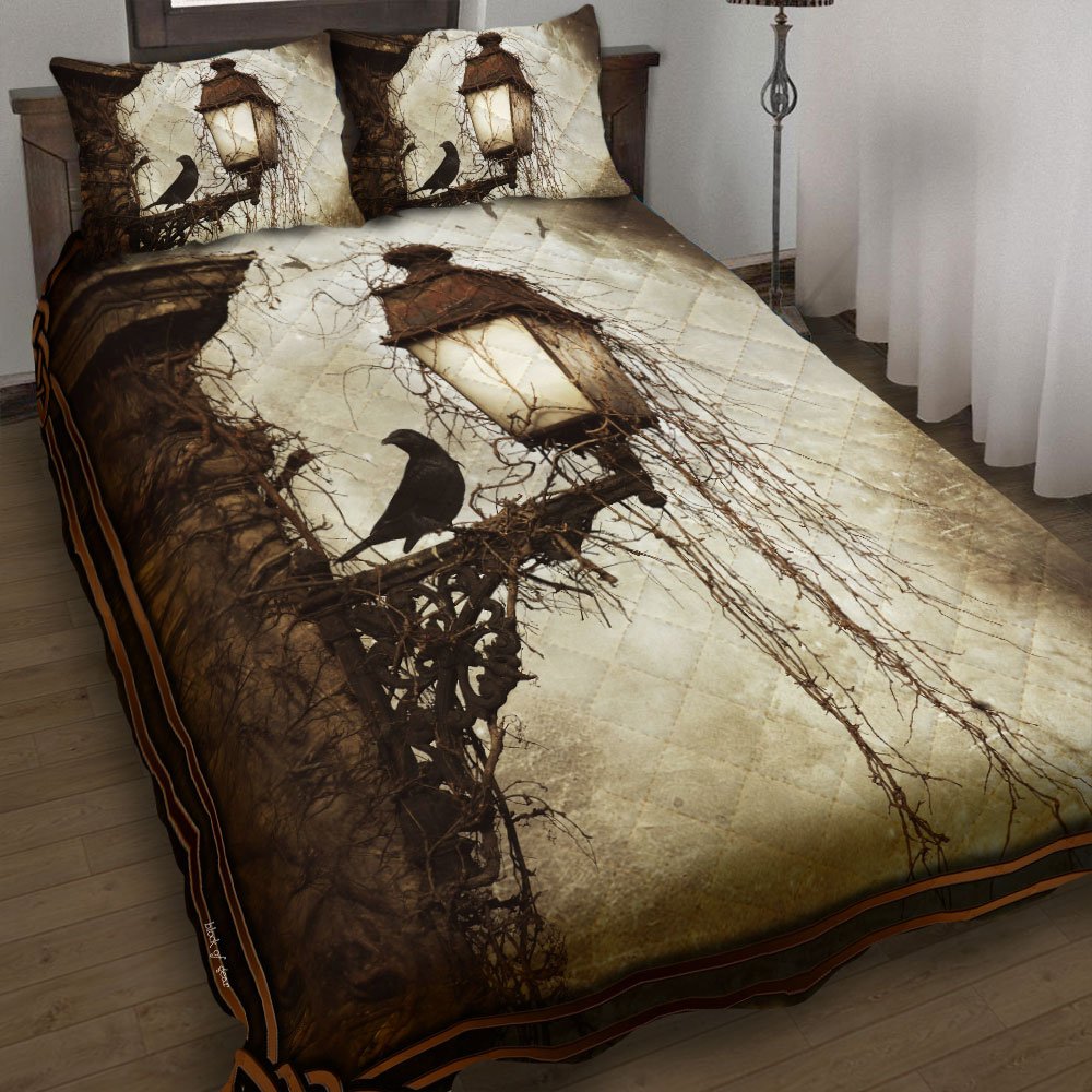 Nevermore The Raven Quilt Bedding Set