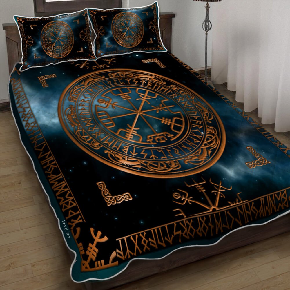 Norse Mythology Vegvisir Quilt Bedding Set