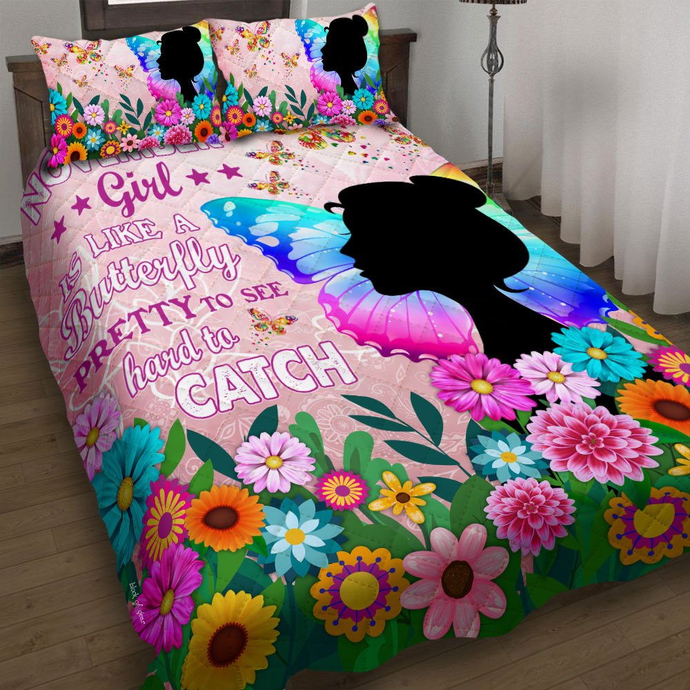 November Girl Is Like A Butterfly Quilt Bedding Set