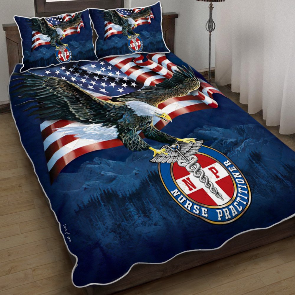 Nurse Practitioner American Eagle Quilt Bedding Set