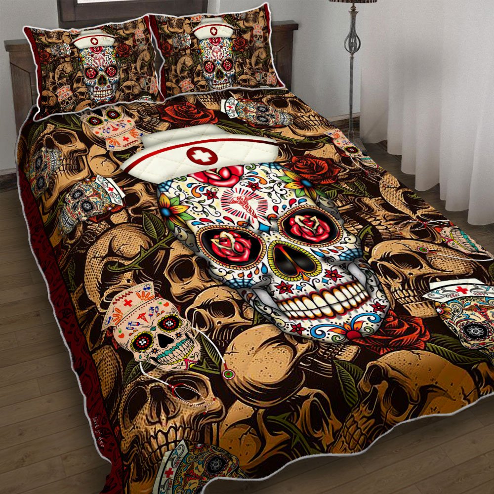 Nurse Skull Quilt Bedding Set