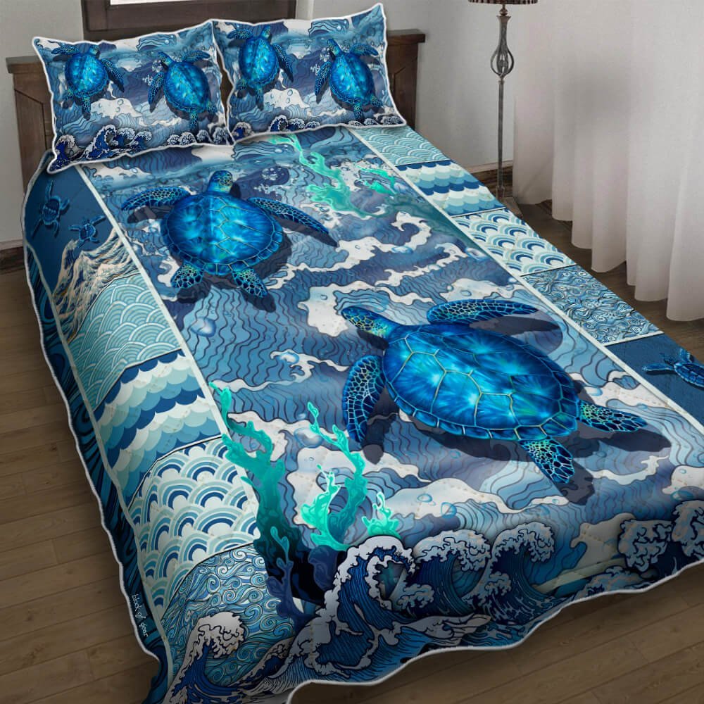 Ocean Turtle Quilt Bedding Set 2