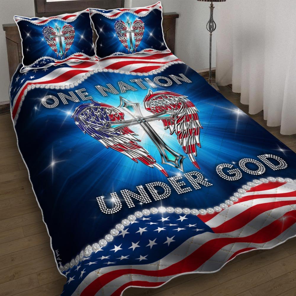 One Nation Under God Diamond Quilt Bedding Set