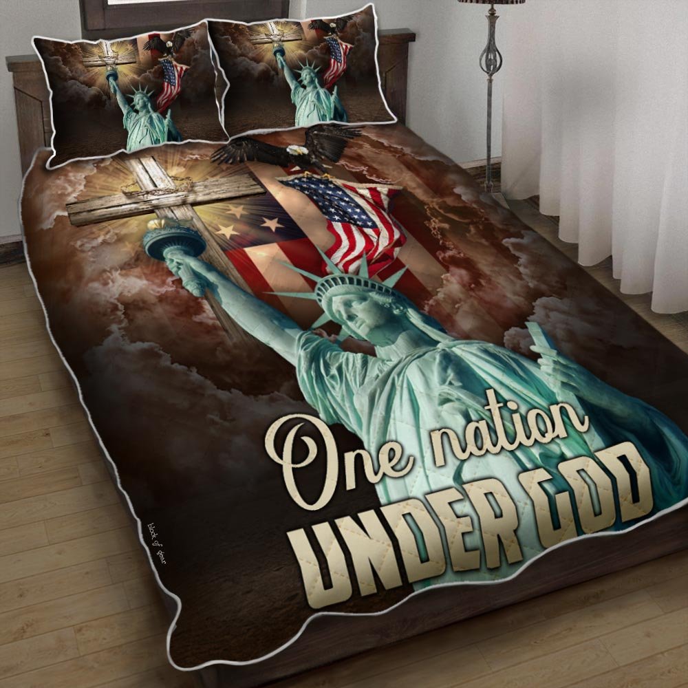 One Nation Under God Us Quilt Bedding Set