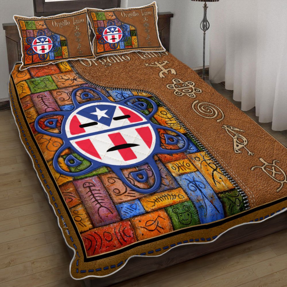 Orgullo Taino Puerto Rico Quilt Bedding Set