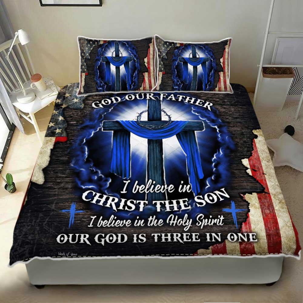 Our God Is Three In One Quilt Bedding Set