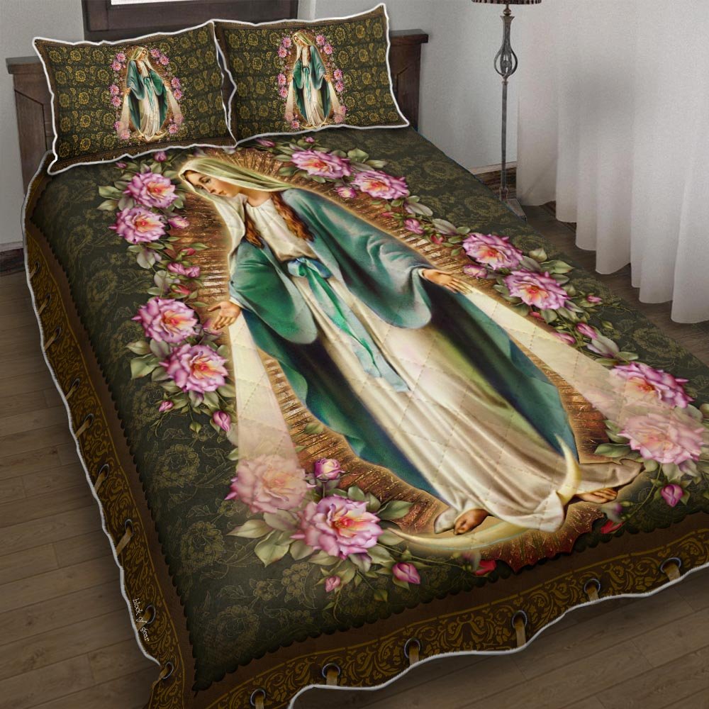 Our Lady Immaculate Conception Of Mary Quilt Bedding Set