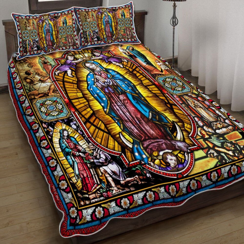 Our Lady Of Guadalupe Blessed Virgin Mary Quilt Bedding Set